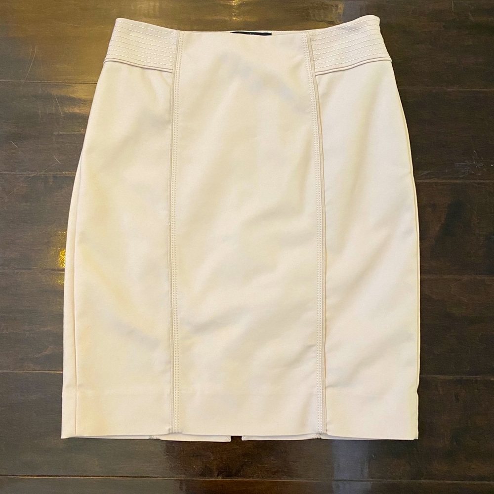 White House Black Market Khaki Fitted Skirt